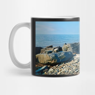 Pebbles & Rocks Beach With Ocean View - Coastal Scenery - Aberaeron Mug